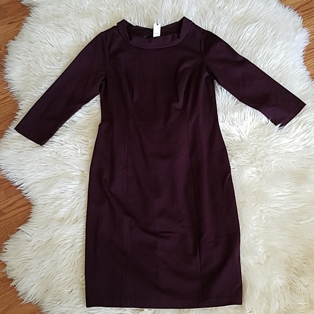 NWT TALBOTS maroon 3/4 sleeve dress